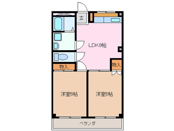 赤堀駅 徒歩7分 2階の物件間取画像